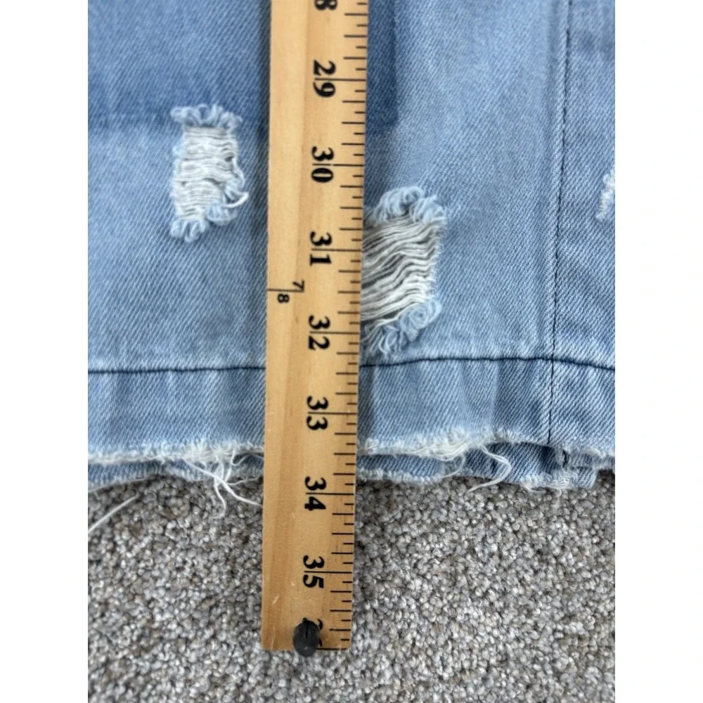 Zara ZW The Levitha Denim Coat Womens XS Light Wash Destroyed Denim Chore Duster